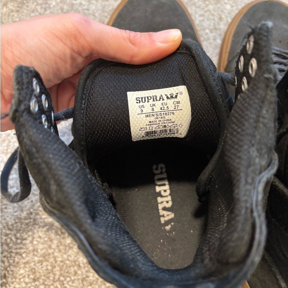 Supra Men's High-Top Sneakers in Black and Gum - Picture 5 of 5